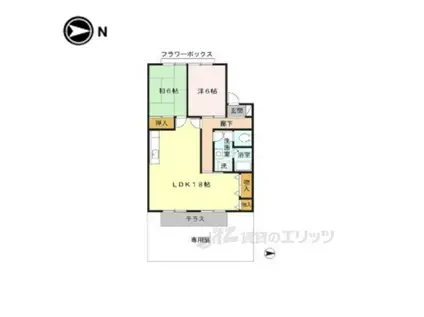 リバーシャトルABC(2LDK/1階)の間取り写真