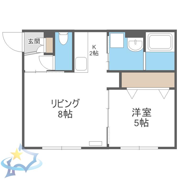 グランメール中島パーク(1LDK/2階)の間取り写真