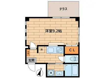 SJ武蔵小杉(1K/1階)の間取り写真