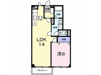 モルティカミジマ(1LDK/1階)の間取り写真