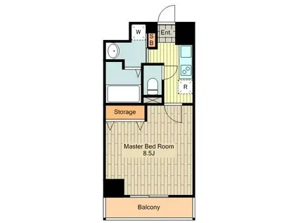 レジディア国立II(1K/5階)の間取り写真