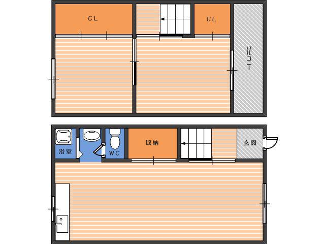 針中野2丁目住居(2LDK/2階)の間取り写真