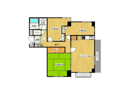 保土ヶ谷パインエステート(3LDK/3階)の間取り写真