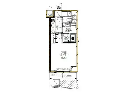S-RESIDENCE新宿イースト(1K/4階)の間取り写真