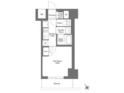 HF正光寺赤羽レジデンス(1K/8階)の間取り写真