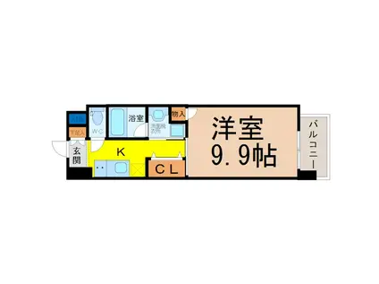 CHIKUSA RISE(1K/4階)の間取り写真