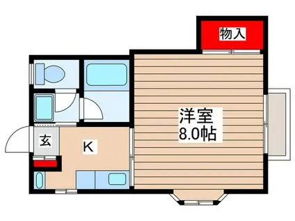リバーハイツ・M(1K/1階)の間取り写真