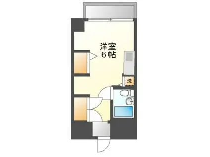 飯尾ビル(1K/4階)の間取り写真