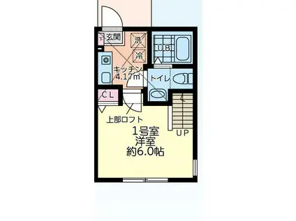 シティハイツ立場(1K/2階)の間取り写真