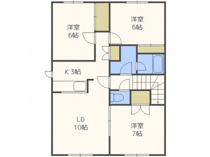 サンタウン海A(3LDK/2階)の間取り写真