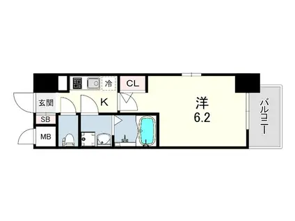 CION KOBE BAYSIDE(1K/4階)の間取り写真