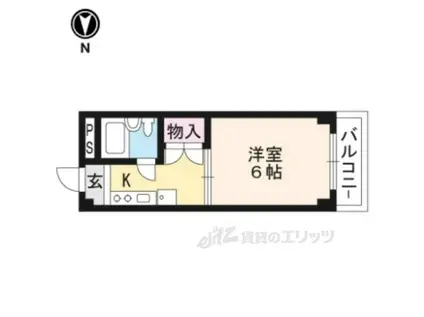 アイフル衣笠(1K/2階)の間取り写真