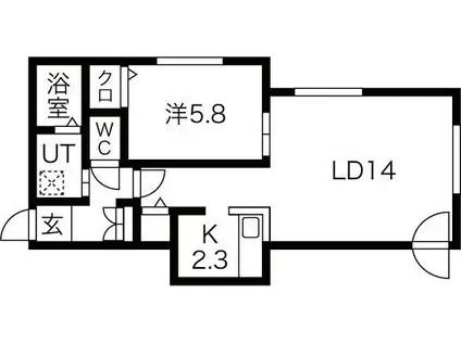 ルピナスウエスト(1LDK/5階)の間取り写真