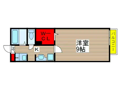 アスピア(1K/2階)の間取り写真