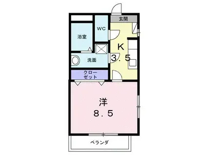 クレール御器所(1K/3階)の間取り写真