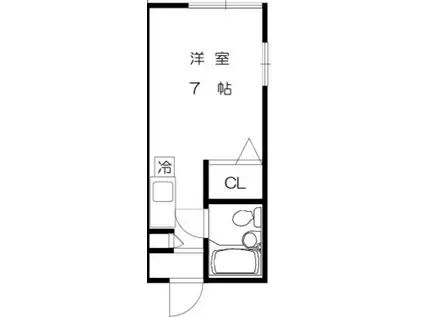 メゾン・ルブラン(ワンルーム/2階)の間取り写真