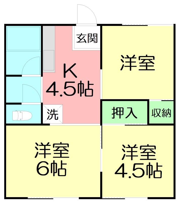 京和ハイツ(3K/2階)の間取り写真