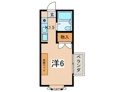 メゾン戸室(1K/2階)の間取り写真