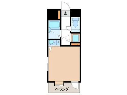 朝日プラザ長浜(ワンルーム/12階)の間取り写真