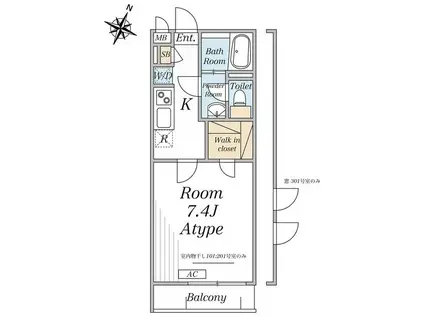リブリ・さいたま市桜区中島(1K/1階)の間取り写真