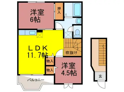 フォレスト(2LDK/2階)の間取り写真