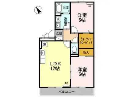 ロイヤルガーデン(2LDK/3階)の間取り写真