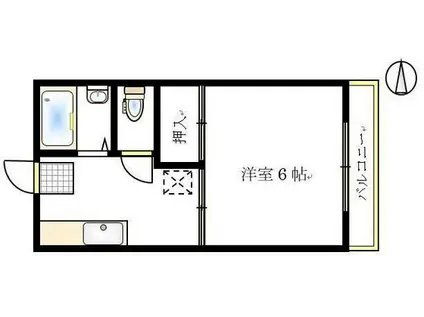 コーポ樹林(1K/2階)の間取り写真