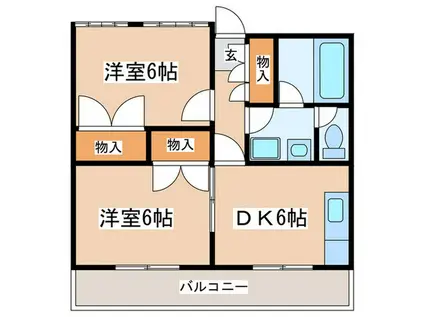 ロイヤルドーム1302(2DK/3階)の間取り写真