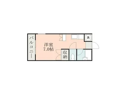 メモリアルハイツ(ワンルーム/1階)の間取り写真