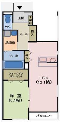 ファミーユ白鳥(1LDK/1階)の間取り写真