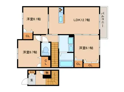 サン・クレール(3LDK/2階)の間取り写真