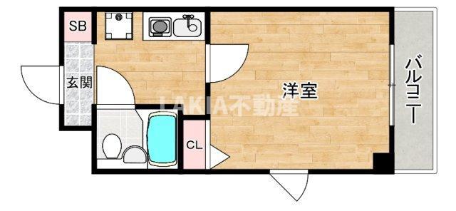 エスリード天王寺(1K/6階)の間取り写真