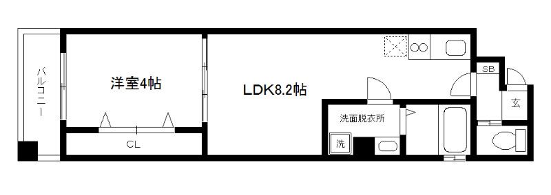アイカーサ麩屋町(1LDK/3階)の間取り写真