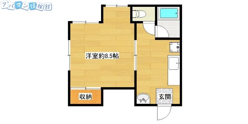 コーポフルール(1K/1階)の間取り写真