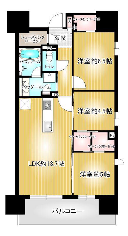 ファインレジデンス高崎ステーションサイド(3LDK/4階)の間取り写真