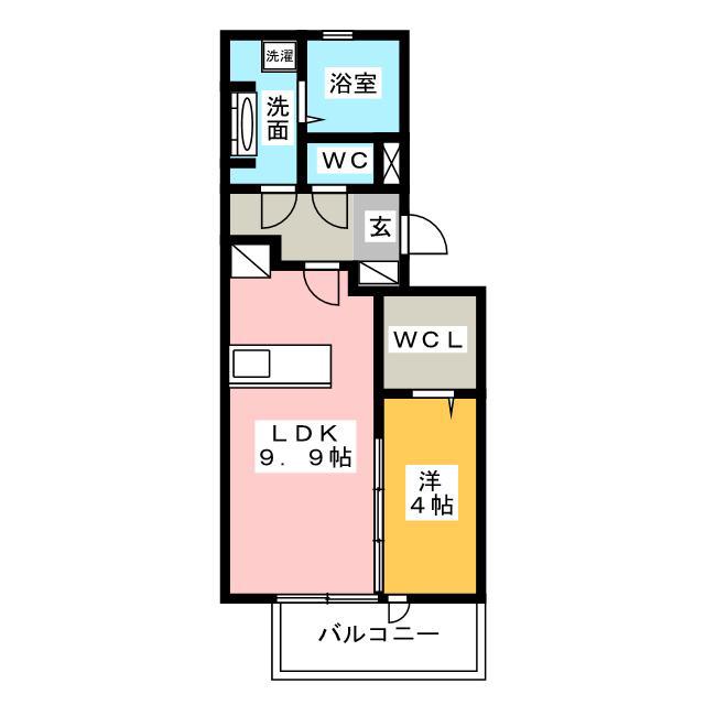 D-ROOM初馬(1LDK/2階)の間取り写真