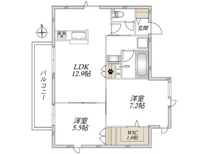 成増1丁目メゾン(2LDK/3階)の間取り写真