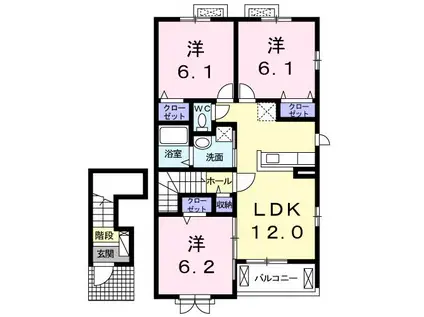 サザンヒルズ 星和台I(3LDK/2階)の間取り写真
