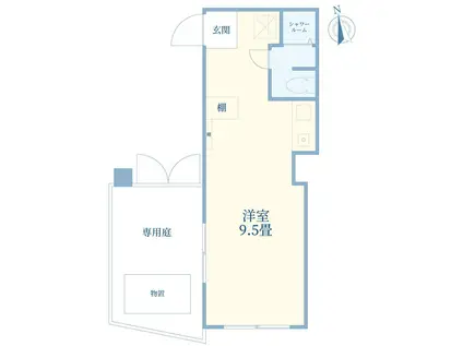 東京メトロ副都心線 雑司が谷駅 徒歩2分 広々9.5帖 3月上旬入居可(ワンルーム/1階)の間取り写真