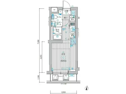 ベルグレード吉野町(ワンルーム/3階)の間取り写真