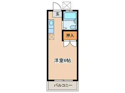 サンパレス(ワンルーム/2階)の間取り写真