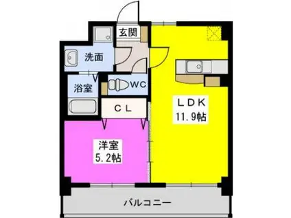 ソアレ空港通(1LDK/2階)の間取り写真