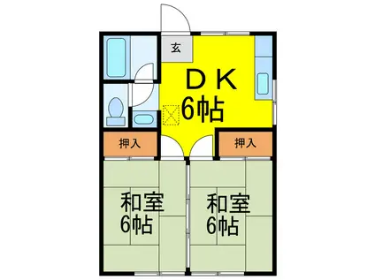 コーポ阿香坂(2DK/1階)の間取り写真