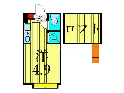 ハーモニーテラス町屋V(ワンルーム/1階)の間取り写真