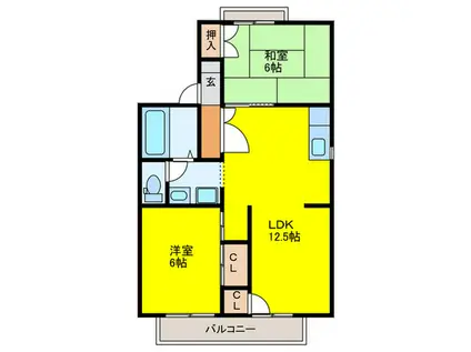 サンモール(2LDK/2階)の間取り写真