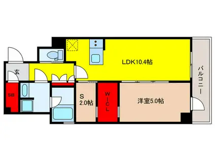 ステージグランデ日本橋人形町(1SLDK/2階)の間取り写真