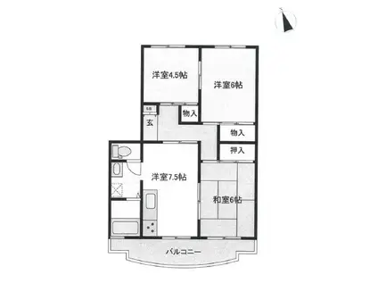ローレルハイツ加古川3(3DK/3階)の間取り写真