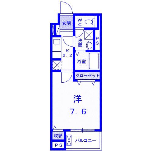 グランメゾン(1K/4階)の間取り写真