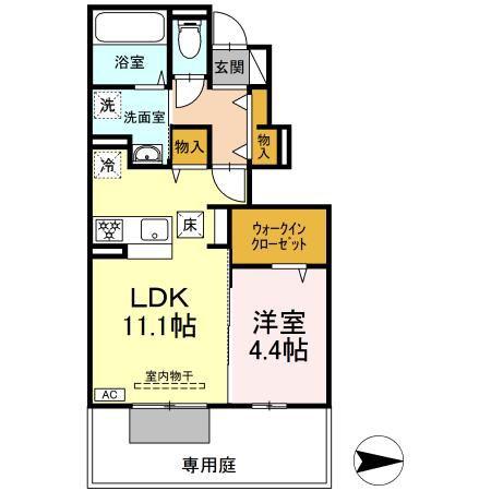 ジョリーメゾン(1LDK/1階)の間取り写真