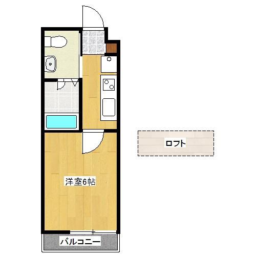 BLUE.RESIDENCE浜(1K/3階)の間取り写真